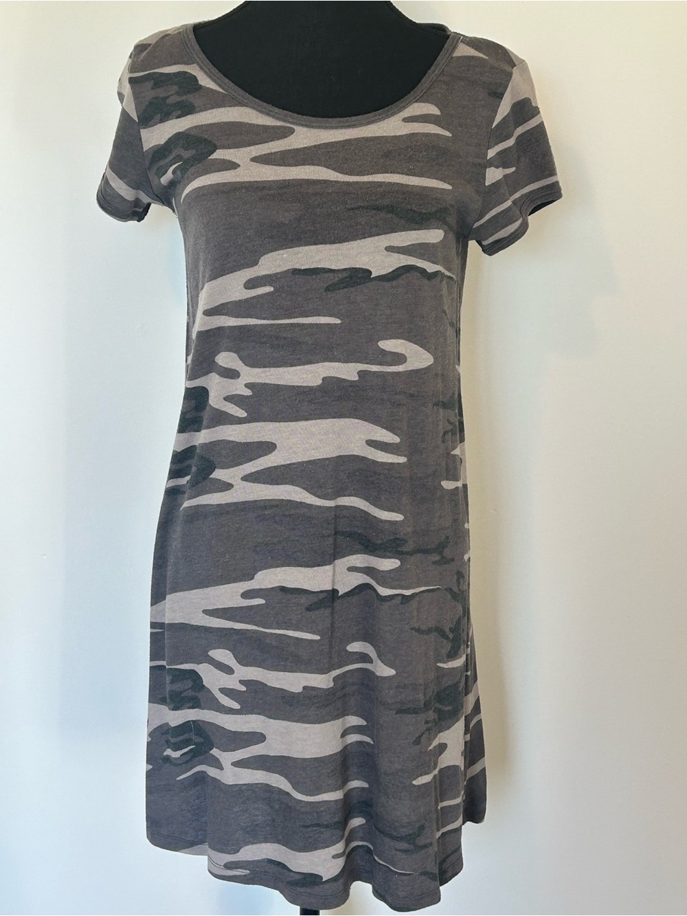 Casual Short-Sleeve Camo T Shirt Dress